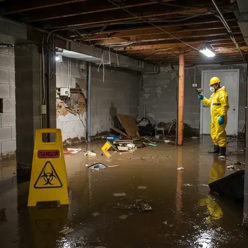 Flooded Basement Electrical Hazard in Brownsville, KY Property